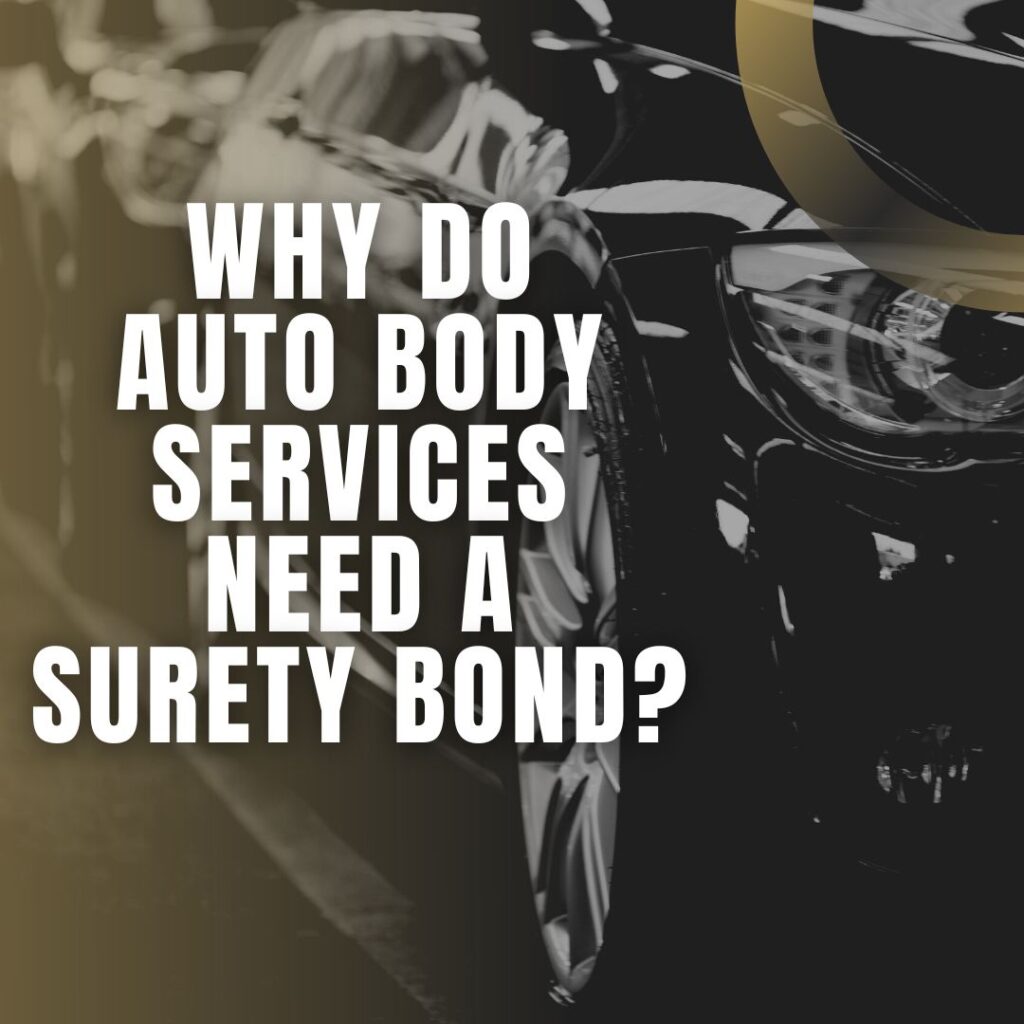 Why do auto body services need a Surety Bond? - A black car is being serviced at the auto shop. Change oil, detailing, etcetera.